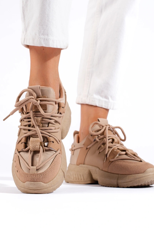 beige Sneakers model shoes Shelovet