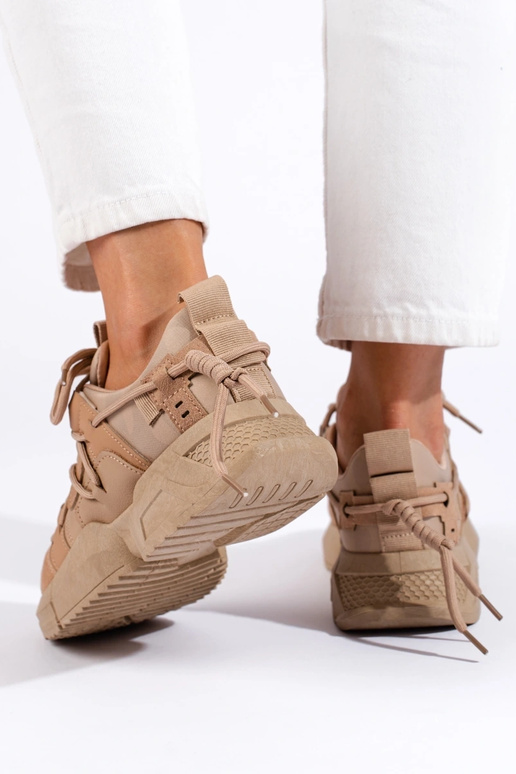 beige Sneakers model shoes Shelovet