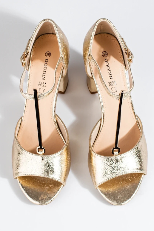 gold color   sandals  Shelovet