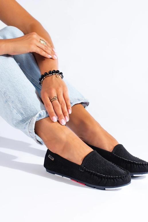 black Women's moccasins  Shelovet black Women's moccasins  Shelovet
