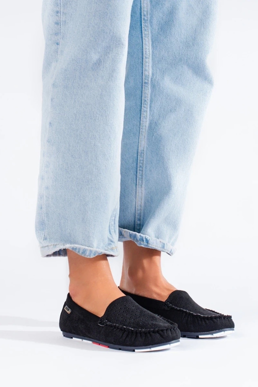 black Women's moccasins  Shelovet black Women's moccasins  Shelovet