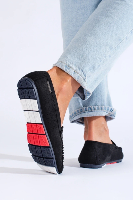 black Women's moccasins  Shelovet black Women's moccasins  Shelovet