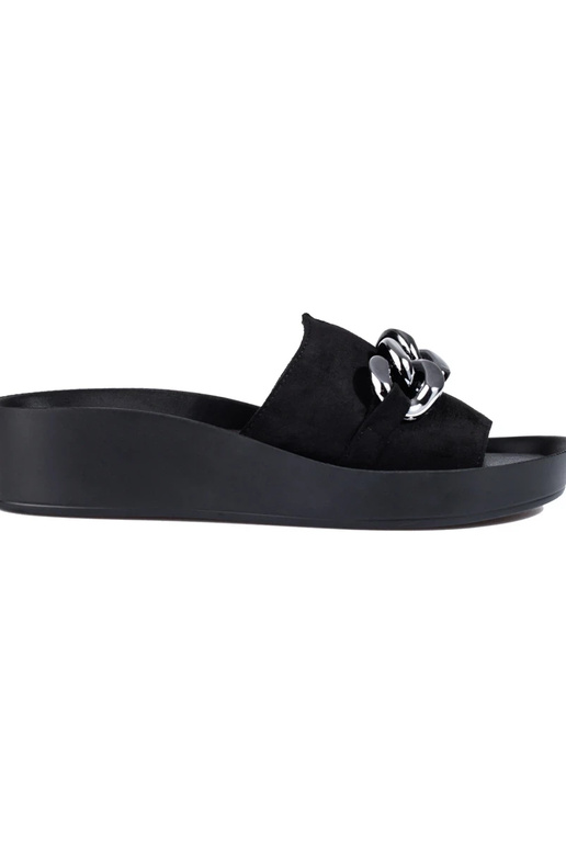 black slippers   with platform Shelovet black slippers   with platform Shelovet