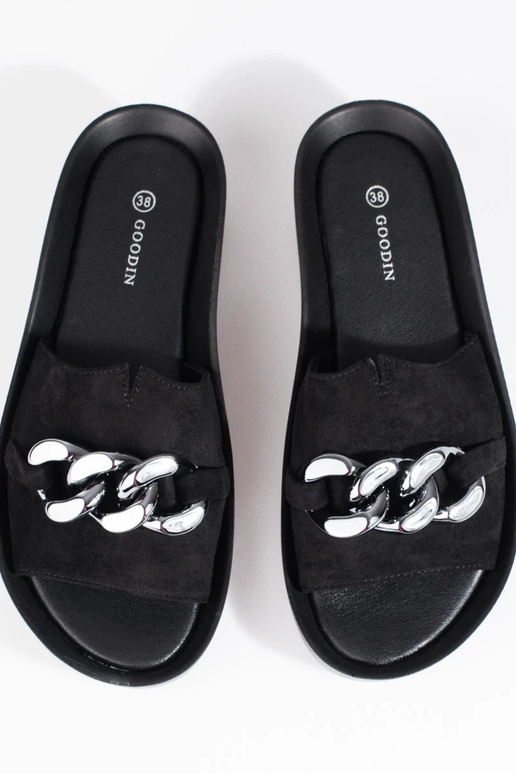 black slippers   with platform Shelovet black slippers   with platform Shelovet