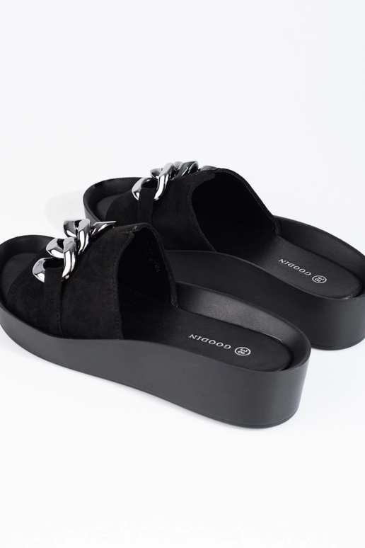 black slippers   with platform Shelovet black slippers   with platform Shelovet