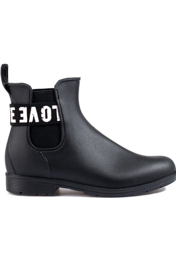 black  short rubber boots...