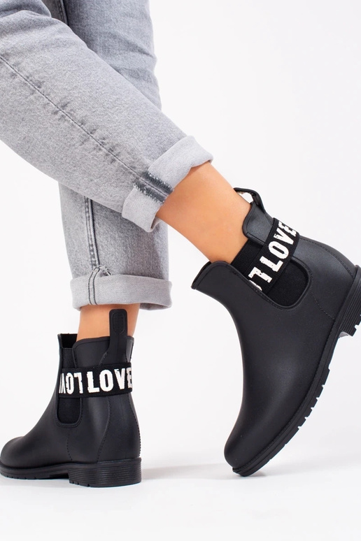 black  short rubber boots Shelovet black  short rubber boots Shelovet