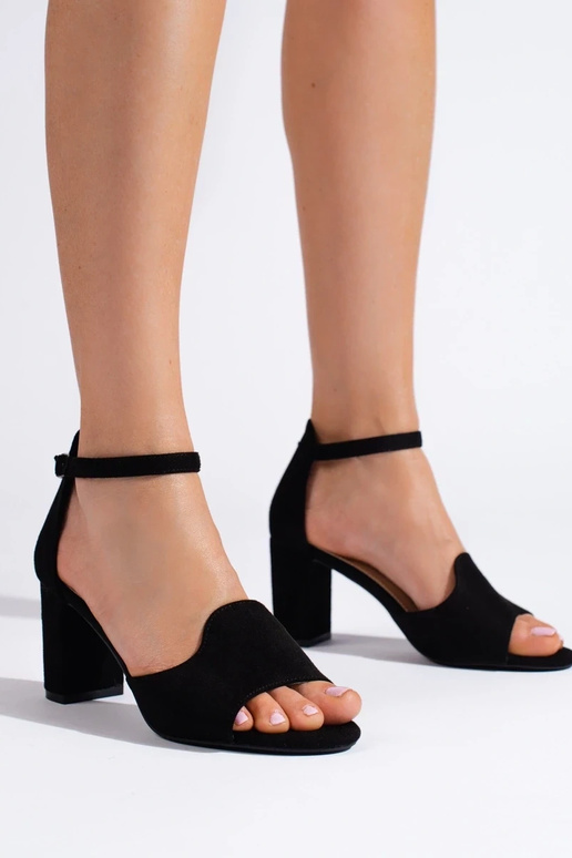black sandals  on the heel W. Potocki black sandals  on the heel W. Potocki