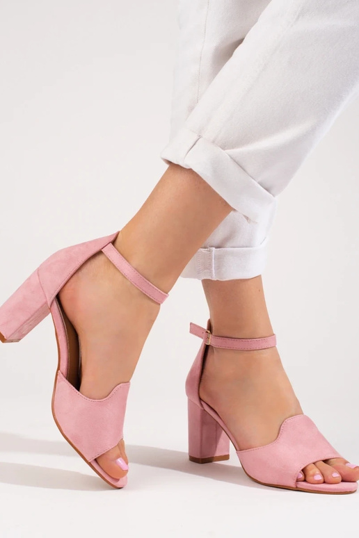 pink sandals  on the heel W. Potocki pink sandals  on the heel W. Potocki