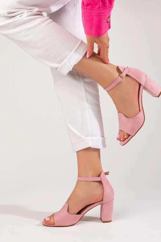 pink sandals  on the heel W. Potocki pink sandals  on the heel W. Potocki
