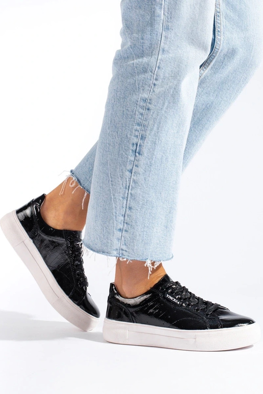 black leather Inomens shoes Vinceza black leather Inomens shoes Vinceza