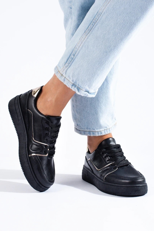 black Sneakers model shoes with... black Sneakers model shoes with...