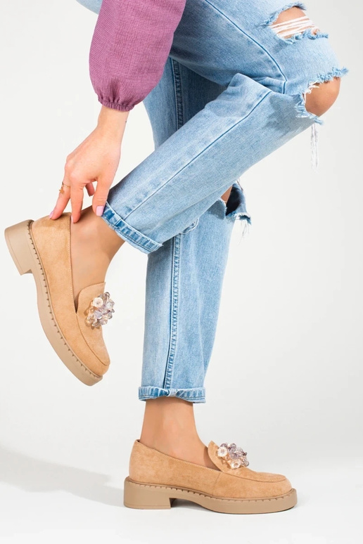 beige  of suede Women's moccasins... beige  of suede Women's moccasins...