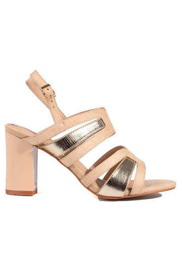 sandals  on the heel beige-...