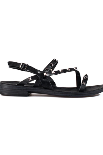black  sandals with rivets...