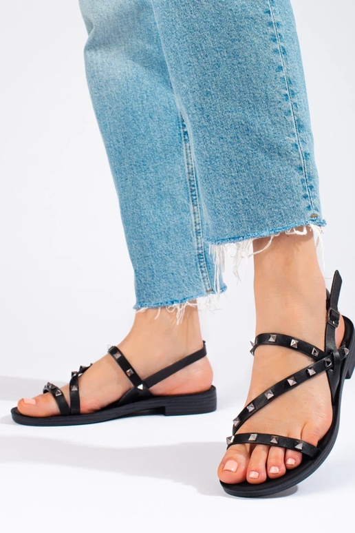 black  sandals with rivets Potocki