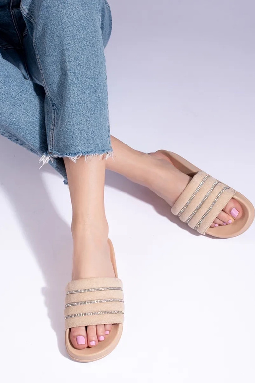 beige slippers    Shelovet