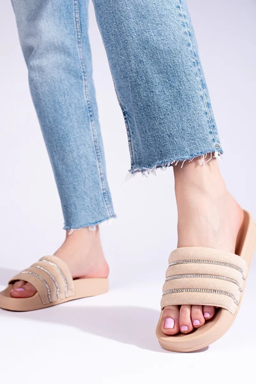 beige slippers    Shelovet