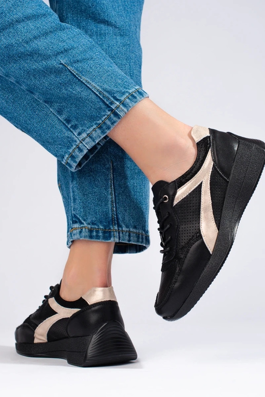 black Sneakers with platform Shelovet black Sneakers with platform Shelovet