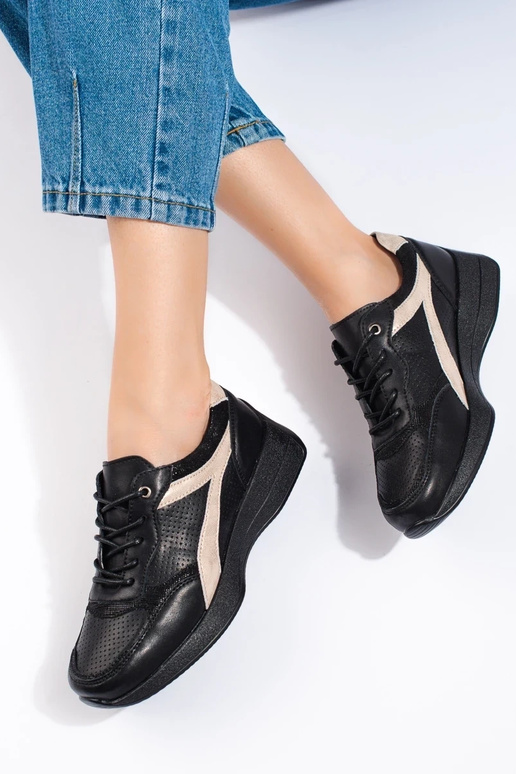 black Sneakers with platform Shelovet black Sneakers with platform Shelovet