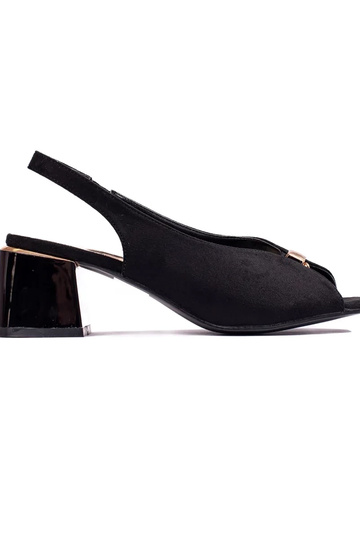 black  sandals  of suede on...