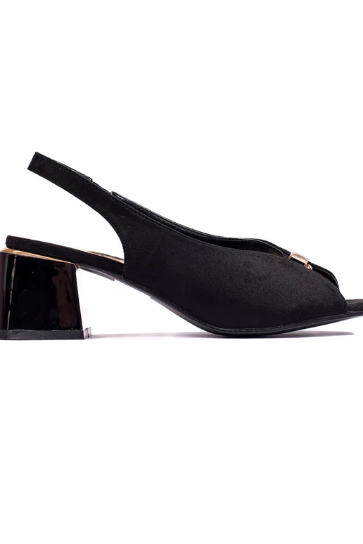 black  sandals  of suede on the heel... black  sandals  of suede on the heel...