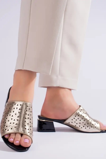 gold color  slippers... 2