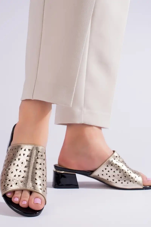 gold color  slippers    Shelovet