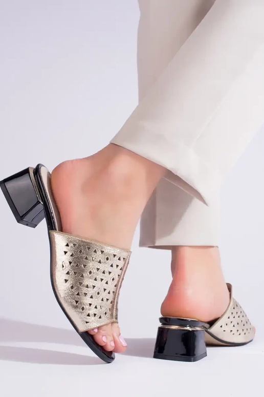 gold color  slippers    Shelovet