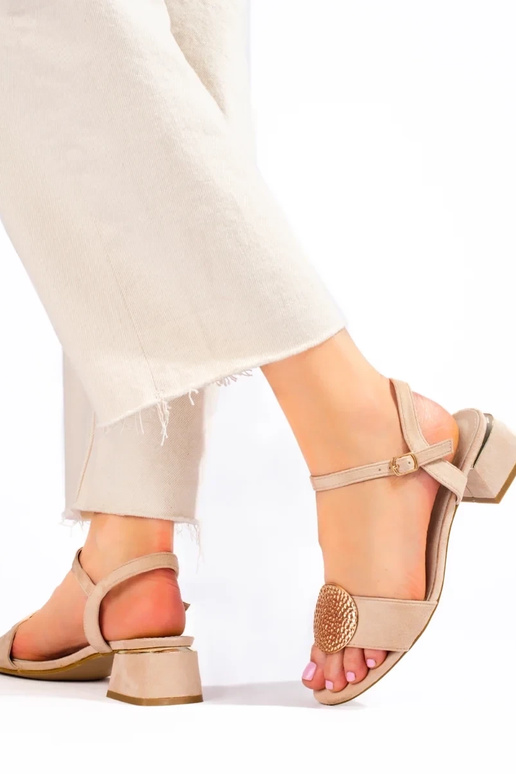 INomens beige of suede sandals on a...