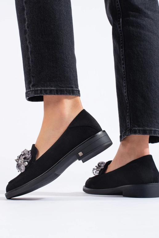 of suede black Women's moccasins Potocki of suede black Women's moccasins Potocki