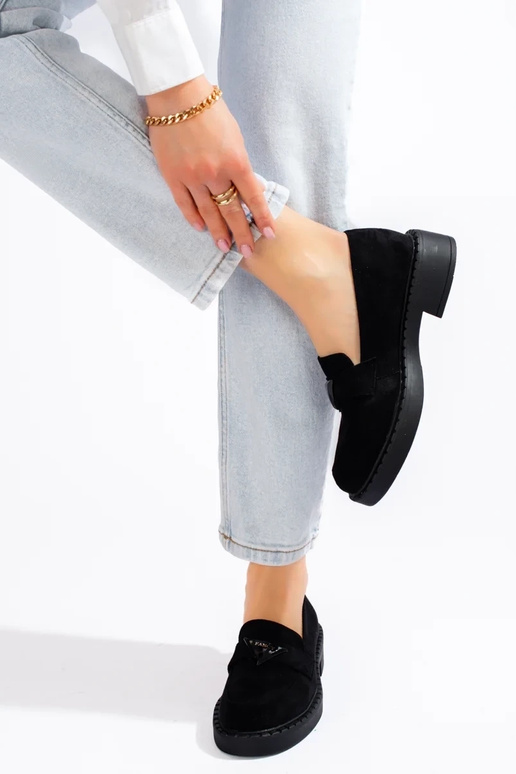 black of suede Women's moccasins Potocki black of suede Women's moccasins Potocki