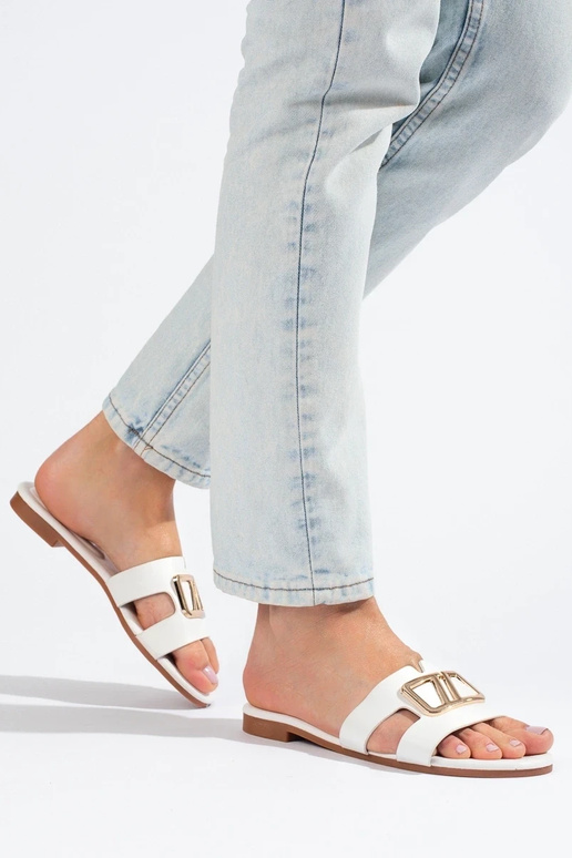 Elegant style slippers   white color...