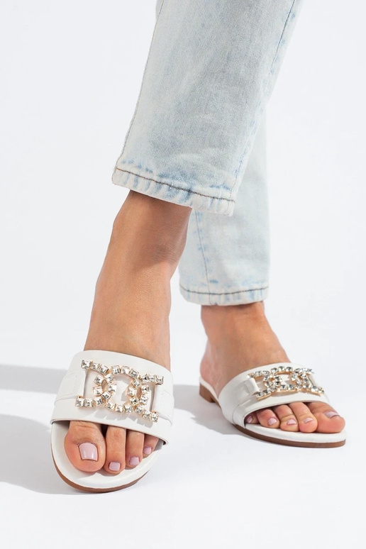 white color slippers   Shelovet white color slippers   Shelovet