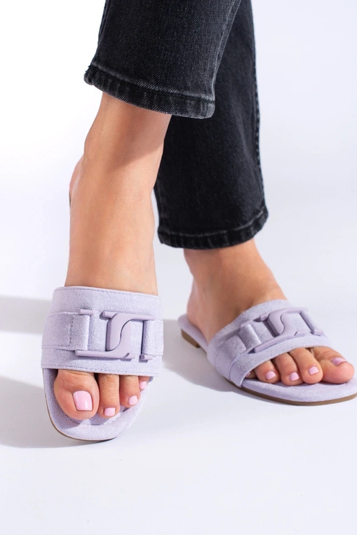 Purple  women's suede slippers Shelovet