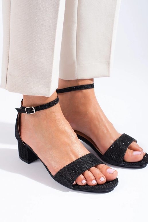 Elegant style  sandals  Shelovet black Elegant style  sandals  Shelovet black