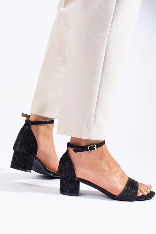 Elegant style  sandals  Shelovet black Elegant style  sandals  Shelovet black