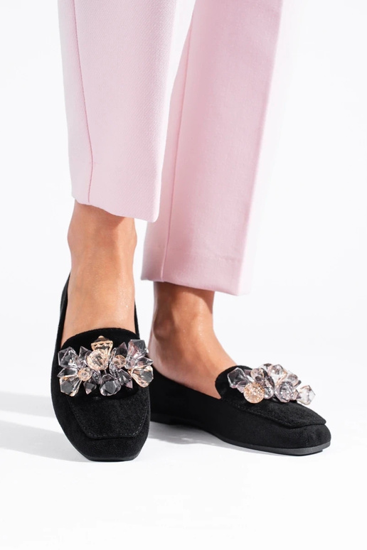 black of suede lords decorated with... black of suede lords decorated with...