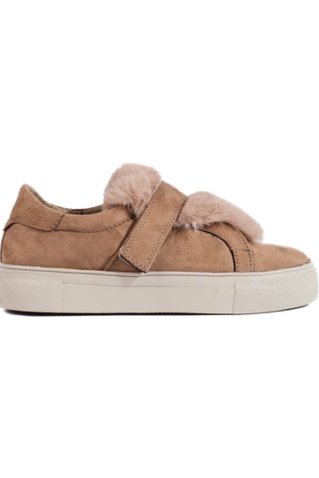 beige of suede shoes with...