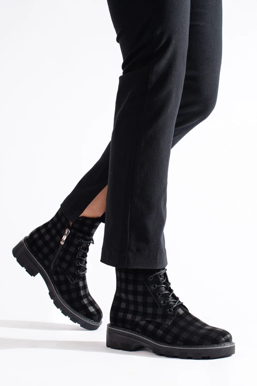 Workery damskie w kratkę damskie