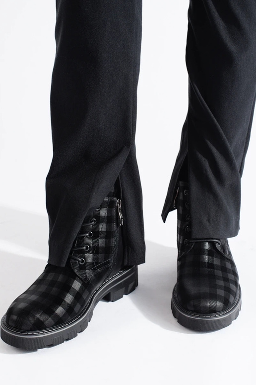 Workery damskie w kratkę damskie