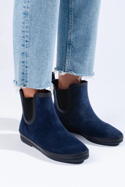 of suede rubber shoes insulated blue... of suede rubber shoes insulated blue...