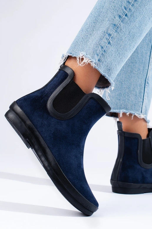 of suede rubber shoes insulated blue... of suede rubber shoes insulated blue...