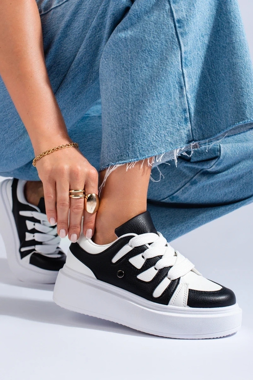 Black and-white color Sneakers model...