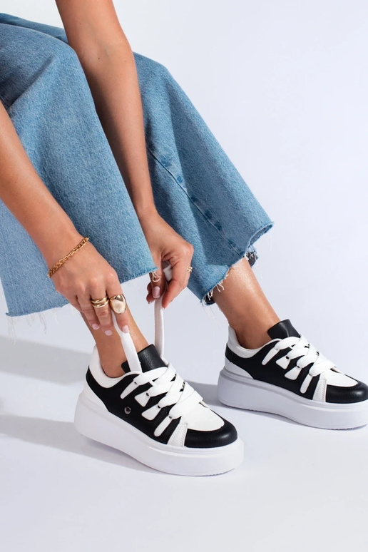 Black and-white color Sneakers model...