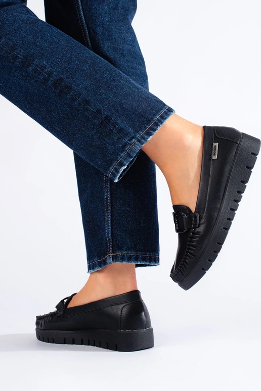 Moccasins eco leather black Shelovet Moccasins eco leather black Shelovet