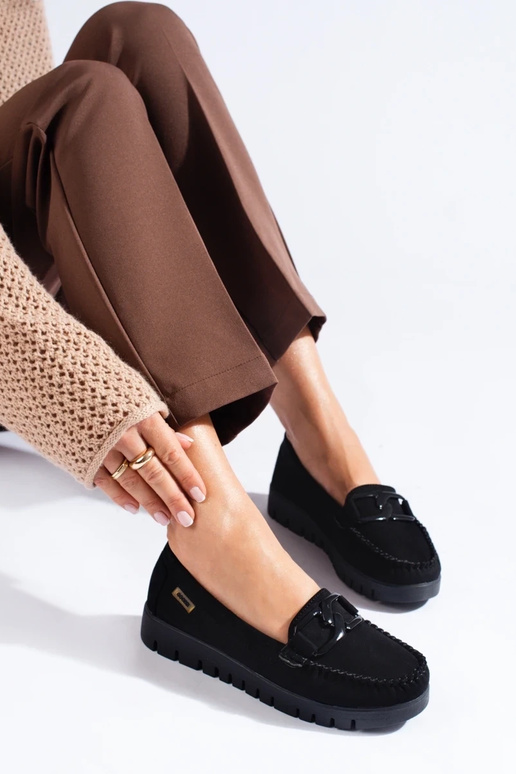 of suede black Women's moccasins...