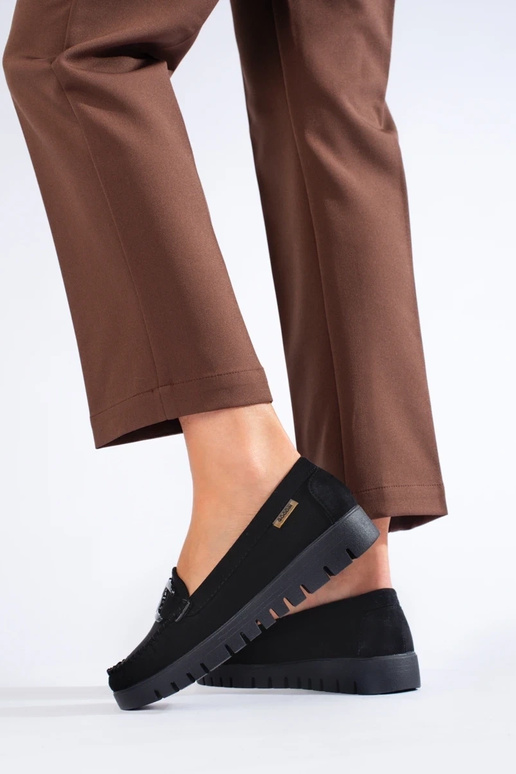 of suede black Women's moccasins...