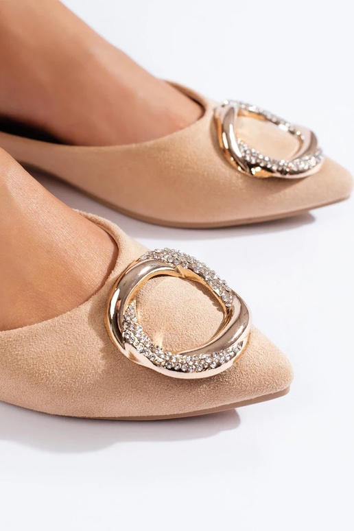of suede ballerinas beige Shelovet of suede ballerinas beige Shelovet