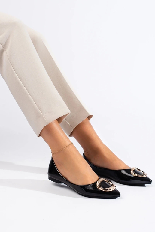 with lacquer effect ballerinas Shelovet with lacquer effect ballerinas Shelovet